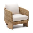 Beżowo-naturalny drewniany/ze sztucznego rattanu fotel ogrodowy Xoriguer – Kave Home