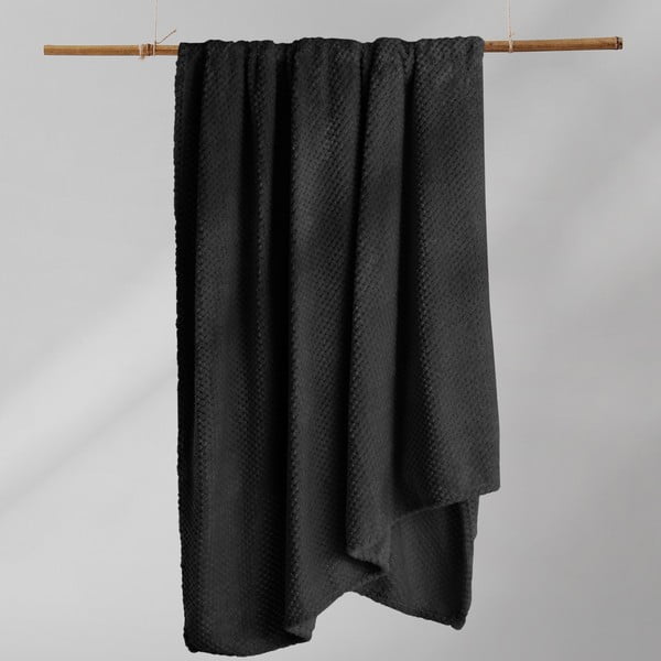 Czarny koc z mikrowłókna DecoKing Henry, 150x200 cm-image-4