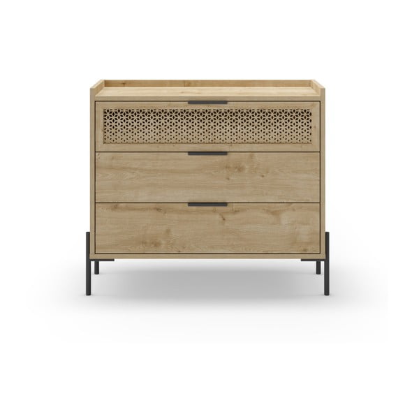 Niska komoda w dekorze dębu 90x80 cm Inca – Marckeric