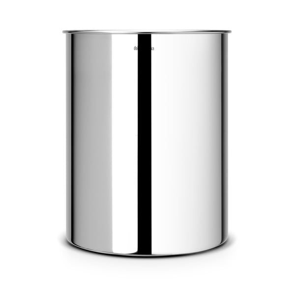 Stalowy kosz na śmieci w kolorze srebra z połyskiem 15 l – Brabantia