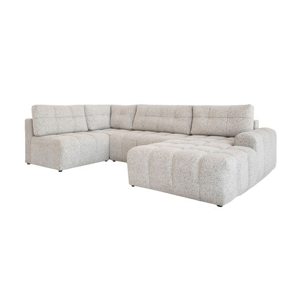 Beżowy rozkładany narożnik modułowy ze schowkiem (lewostronny) Lulu – Miuform