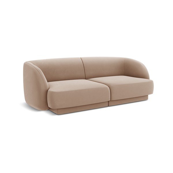 Beżowa aksamitna sofa 184 cm Miley  – Micadoni Home-image-2