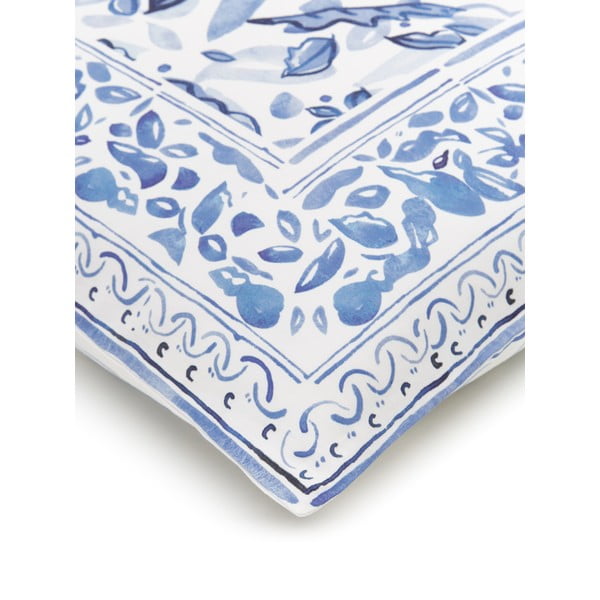 Niebiesko-biała pościel jednoosobowa z satyny bawełnianej Westwing Collection Ryle, 155x220 cm-image-3