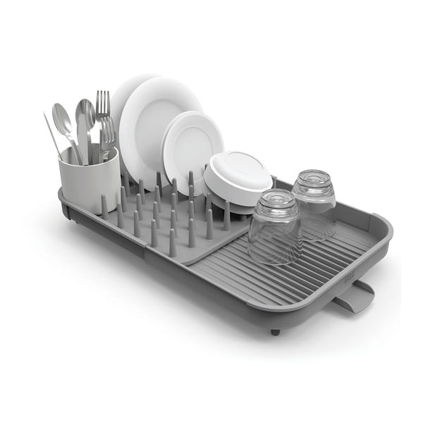 Szary regulowany plastikowy ociekacz 34x37 cm Duo – Joseph Joseph