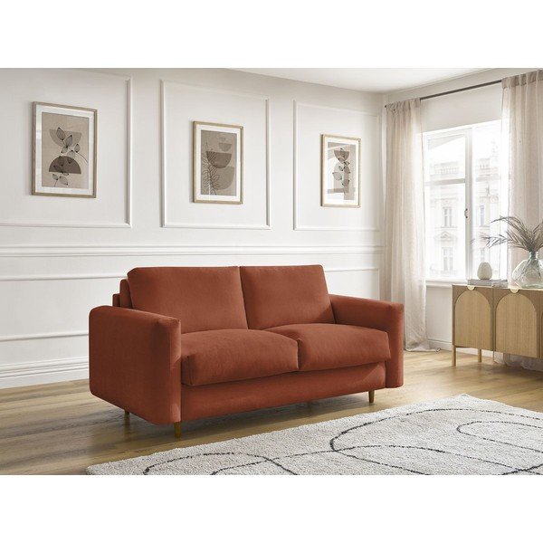 Pomarańczowa sofa do spania/rozkładana 200 cm Cocoone – Bobochic Paris-image-1