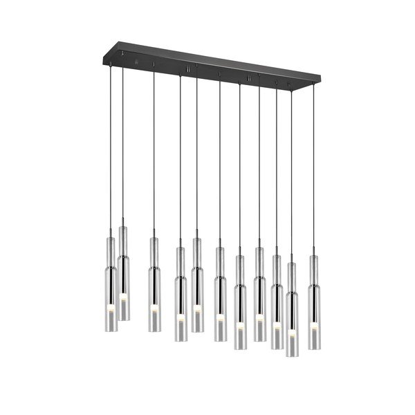 Lampa wisząca LED w czarno-srebrnym kolorze ze szklanym kloszem Lucent – Trio Select-image-3
