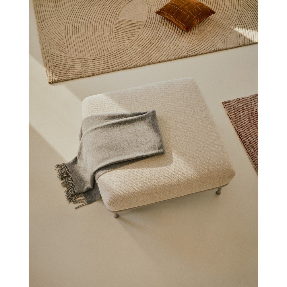 Beżowy podnóżek z materiału bouclé Aurum – Kave Home (zdjęcie 8)