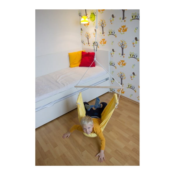 Żółty hamak huśtawka zawieszany na sufit Hojdavak Junior-image-1