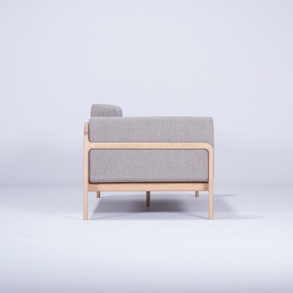 Szara sofa z konstrukcją z litego drewna dębowego Gazzda Fawn, 180 cm-image-3