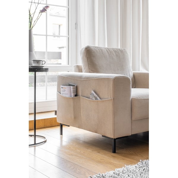 Beżowy sztruksowy fotel Lofty Lilly – Miuform-image-3