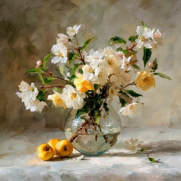 Obraz drukowany z ramą w zestawie 70x70 cm Apple Flowers – Styler