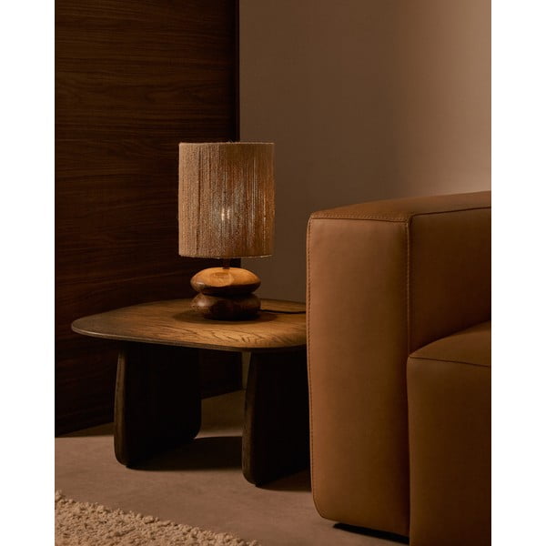 Lampa stołowa z litego drewna akacjowego w ciemnym naturalnym kolorze (wysokość 43 cm) Kor – Kave Home-image-1