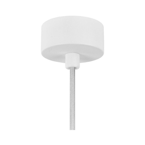 Biała lampa wisząca z białym kablem i detalem w srebrnym kolorze Sotto Luce Awa-image-2