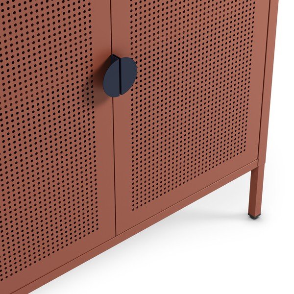 Metalowa szafka w kolorze terakoty 160x90x40 cm Sayla – Marckeric-image-4