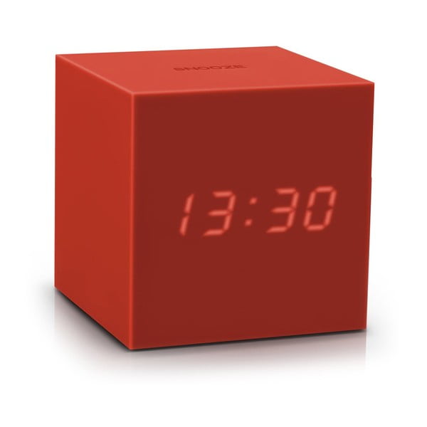 Czerwony budzik LED Gingko Gravitry Cube