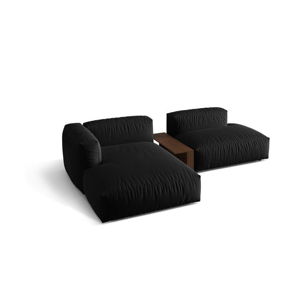 Czarny narożnik modułowy (lewostronny) Martina – Micadoni Home-image-3