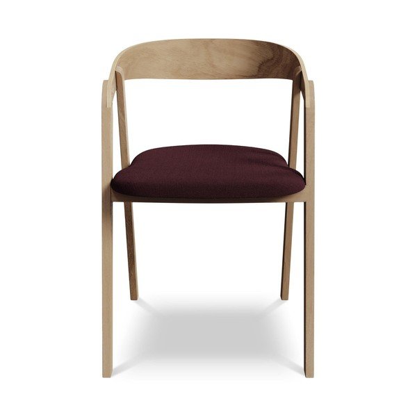 Bordowy fotel jadalniany z litego drewna Erika – Makamii-image-1