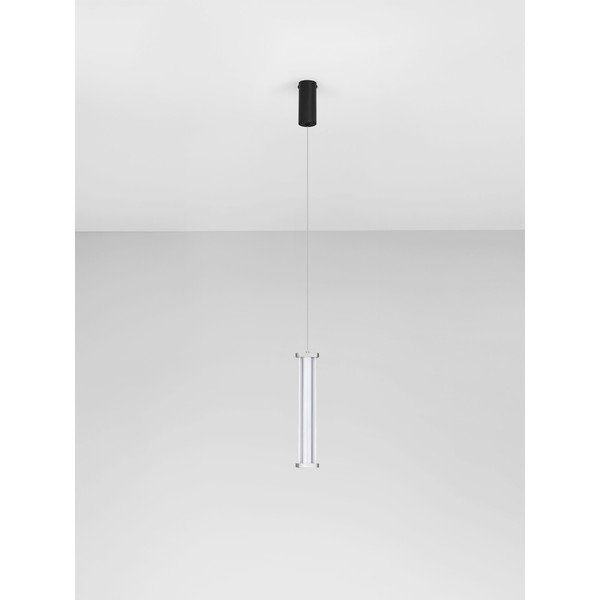 Metalowa lampa wisząca LED ze ściemniaczem w kolorze matowej czerni/w kolorze matowego srebra z kloszem ze szkła akrylowego ø 6 cm Pheme – Nova Luce-image-3