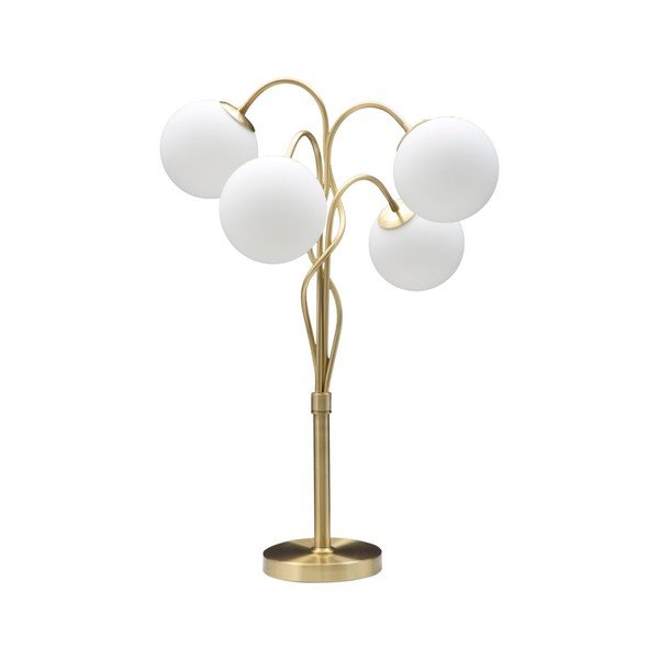 Lampa stołowa w biało-złotym kolorze ze szklanym kloszem (wysokość 74 cm) Glamy – Mauro Ferretti