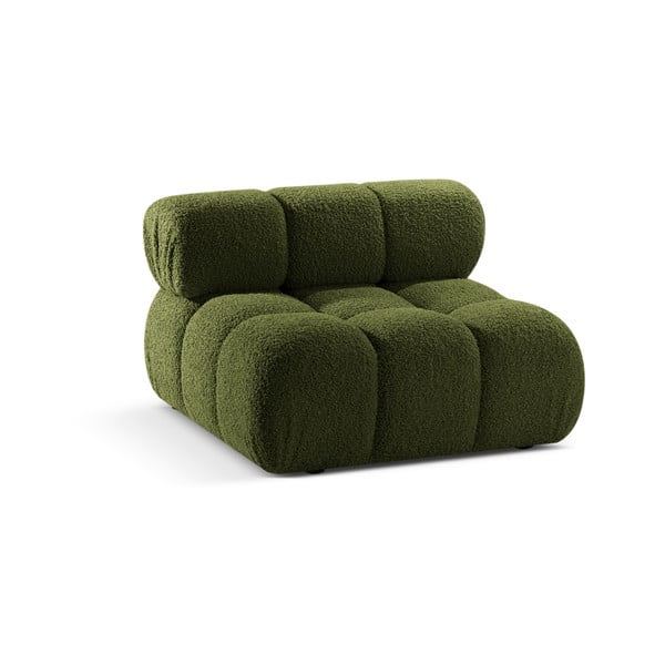 Zielony moduł sofy z materiału bouclé (moduł środkowy) Bellis – Micadoni Home-image-3
