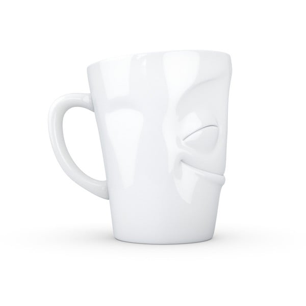 Biały zadowolony porcelanowy kubek z uchem 58products, 350 ml-image-4