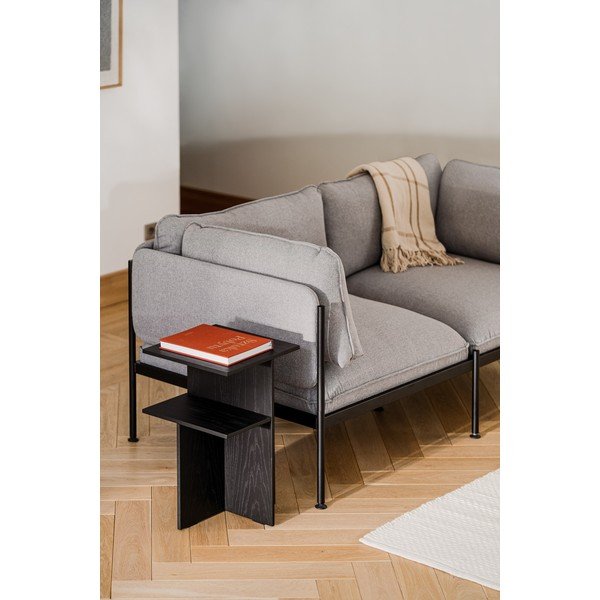 Czarna szafka nocna w dekorze dębu z półką Atik – noo.ma-image-1