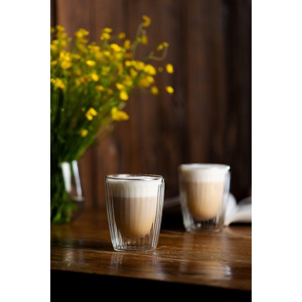 Szklane kubki zestaw 2 szt. do cappuccino 250 ml Livio Duo – Vialli Design-image-4