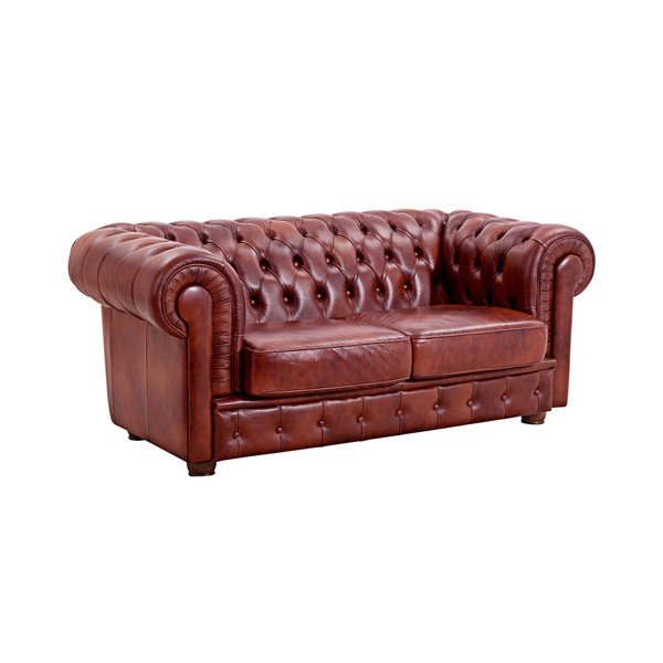 Bordowa skórzana sofa Max Winzer Bridgeport, 172 cm-image-1