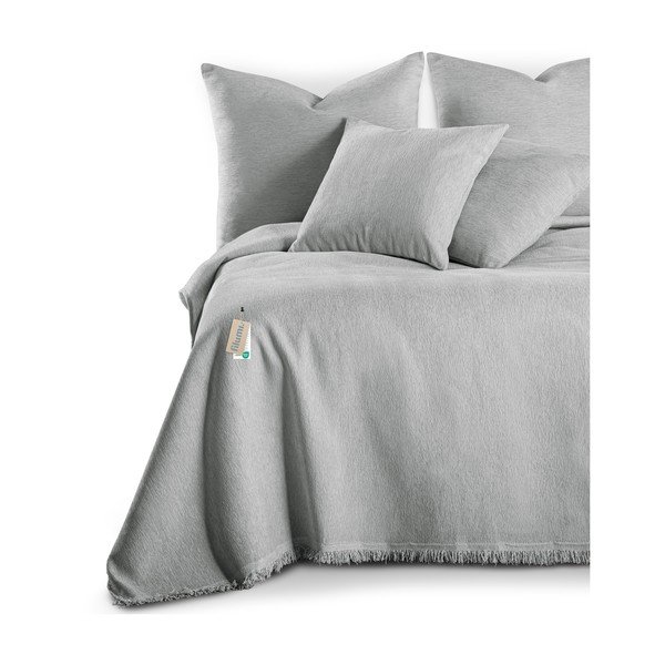 Jasnoszara narzuta z szenilu 220x240 cm Talo – Filumi