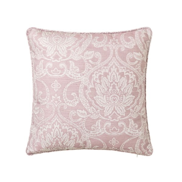 Różowa poduszka z kwiecistym motywem Unimasa Jacque, 45x45 cm