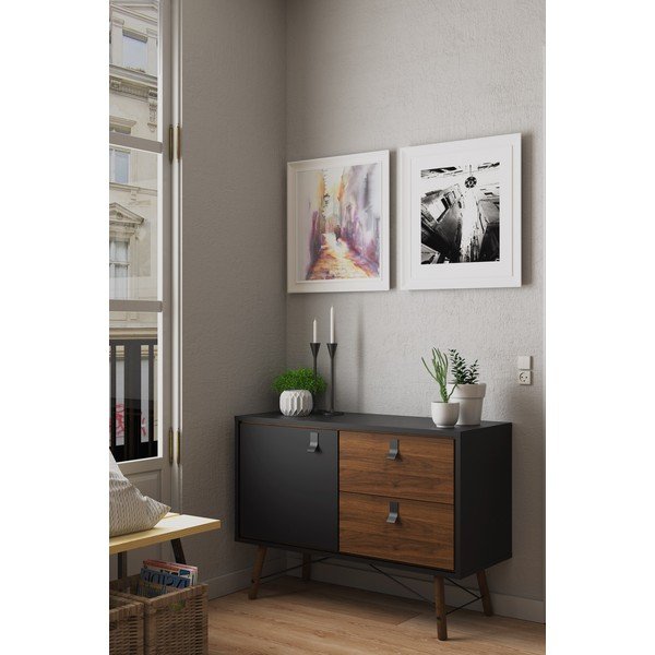 Czarna komoda Tvilum Ry, 102 x 72 cm-image-1
