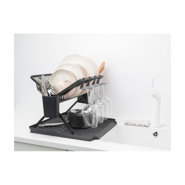Ciemnozielony metalowy ociekacz dwupiętowy 42x51 cm – Brabantia-image-1