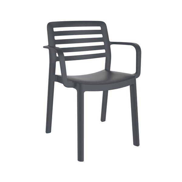 Zestaw 4 ciemnoszarych foteli ogrodowych Resol Wind-image-1