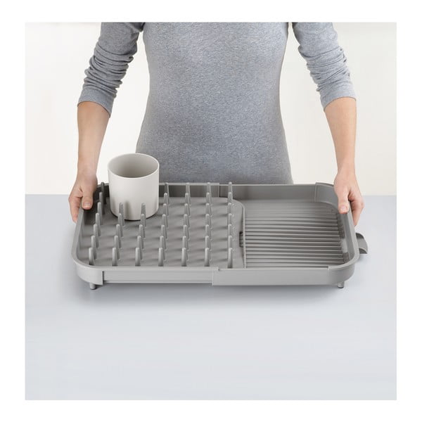 Szary regulowany plastikowy ociekacz 34x37 cm Duo – Joseph Joseph-image-3