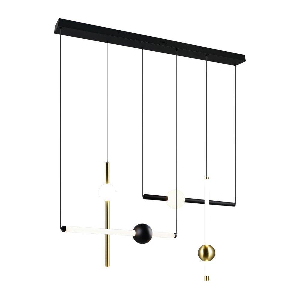 Lampa wisząca LED w czarno-złotym kolorze ze ściemniaczem Melita – Trio (zdjęcie 8)