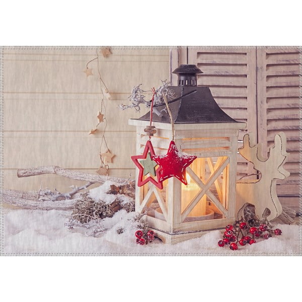 Dywan Vitaus Christmas Period Lantern With Small Red Star, 50x80 cm