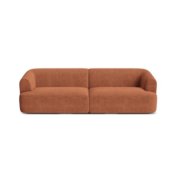 Sztruksowa sofa w kolorze terakoty 255 cm Campi – Cosmopolitan Design-image-3