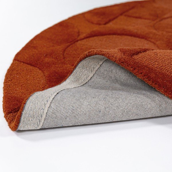 Wełniany okrągły dywan tkany ręcznie w kolorze terakoty ø 160 cm Gigi – Flair Rugs-image-4