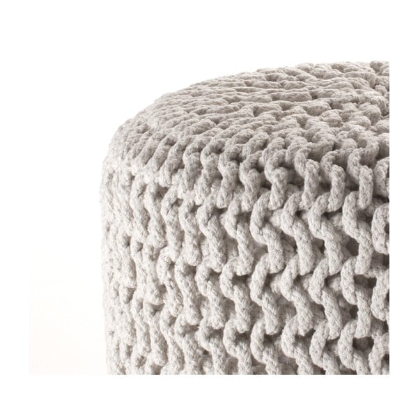 Kremowy taboret pleciony Tomasucci Knit-image-2