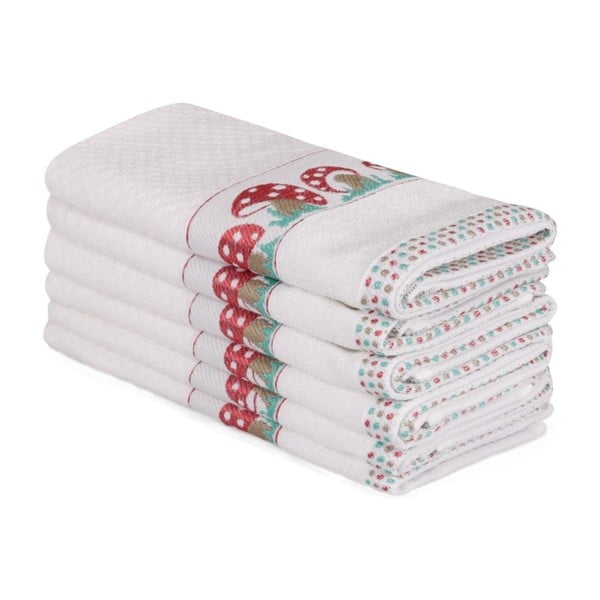 Zestaw 6 beżowych ręczników bawełnianych Beyaz Muhna, 30x50 cm
