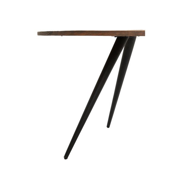 Czarno-ciemnobrązowy okrągły stół z blatem z drewna akacjowego ø 120 cm Turi – Light & Living-image-3