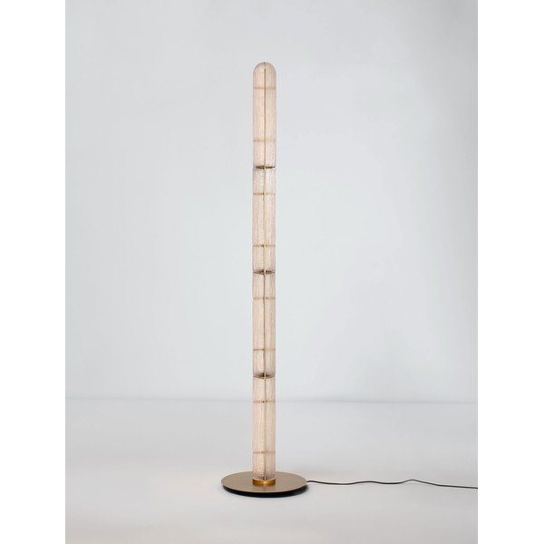 Metalowa lampa stojąca LED w kolorze mosiądzu ze szklanym kloszem (wysokość 165,5 cm) Gloree – Nova Luce-image-4