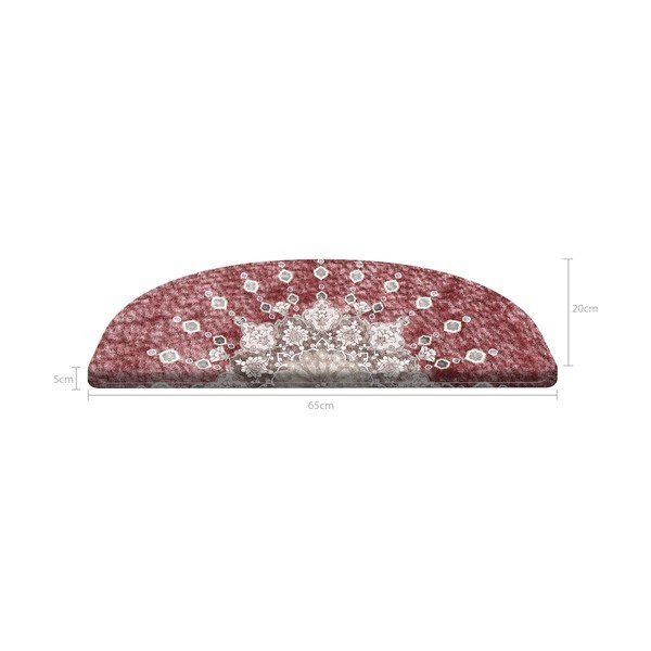 Czerwone dywaniki na schody zestaw 16 szt. 65x20 cm Chakra – Vitaus-image-4