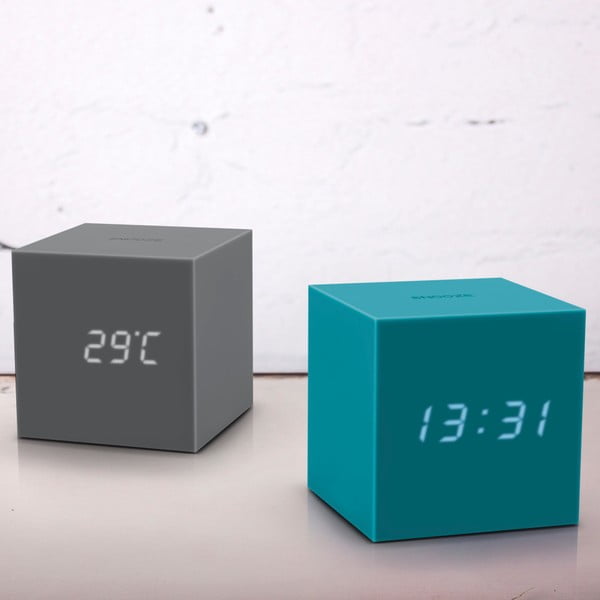 NIebieski budzik LED Gingko Gravitry Cube-image-1