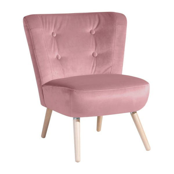 Różowy fotel Max Winzer Neele Velvet