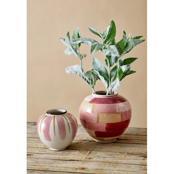 Biało-różowy wazon ceramiczny ø 16 cm Canvas – Kähler Design-image-3