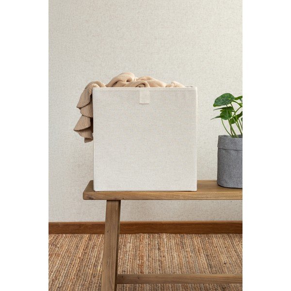 Beżowy tekstylny pojemnik 32x31,5x31,5 cm Soft Storage Cube – Bigso-image-2