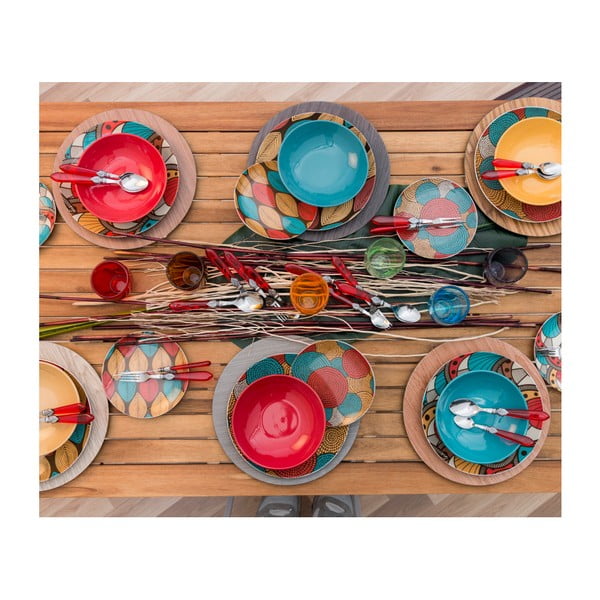 Zestaw 18 kolorowych naczyń Villa d'Este Africa-image-1
