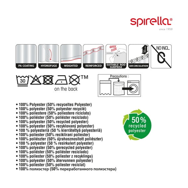Zasłona prysznicowa 180x200 cm Liv – Spirella-image-1
