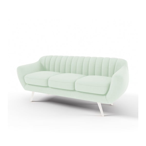 Pastelowo-zielona 3-osobowa sofa Vivonita Kennet